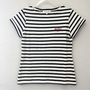 Maison Labiche La Colombier Striped Bonjour Top Size Small